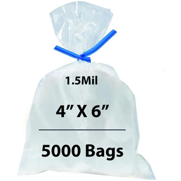 Flat Polypropylene Bags 1.5 Mil 4X6 inches 5000 Bags